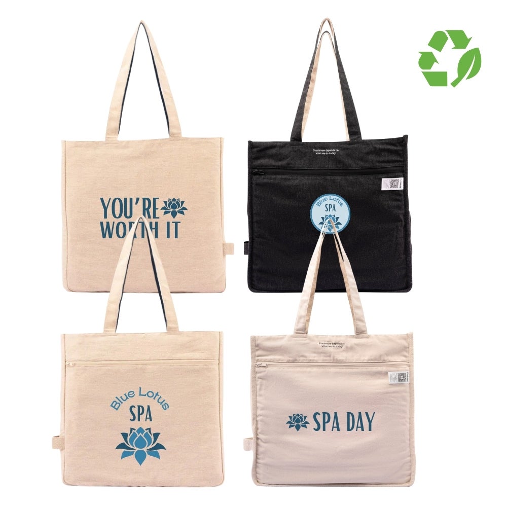 AWARE™ Recycled Reversible Jute Tote Bag | 16x16