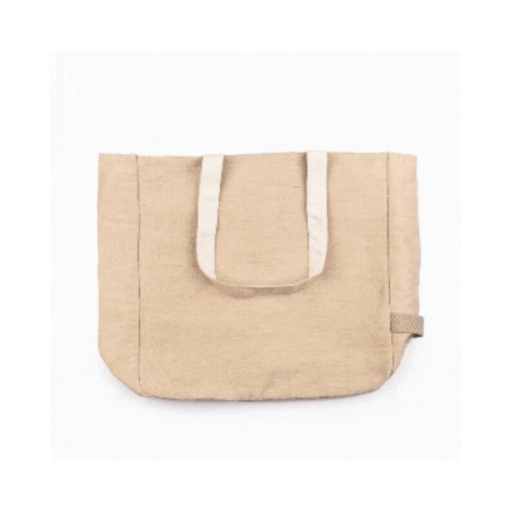 AWARE™ Recycled Reversible Jute Tote Bag - Natural Inside