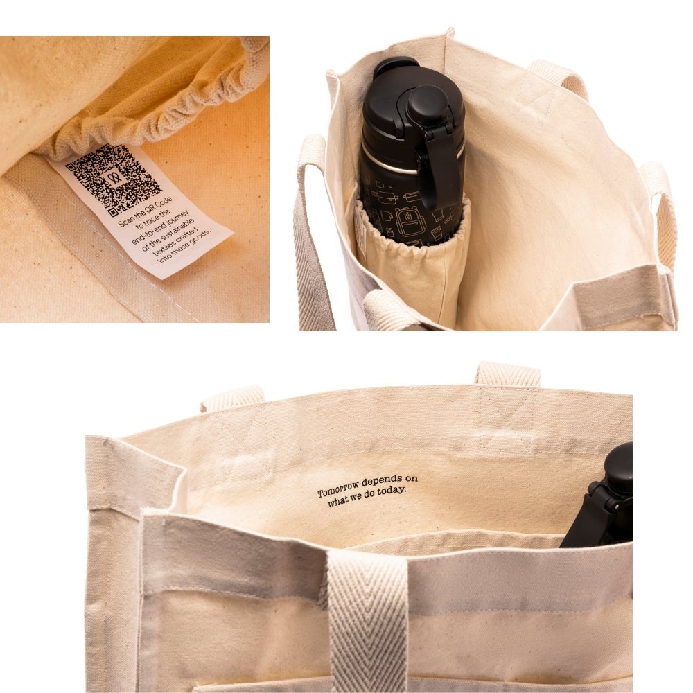 Aware™ Recycled Pocket Tote Bag Inside