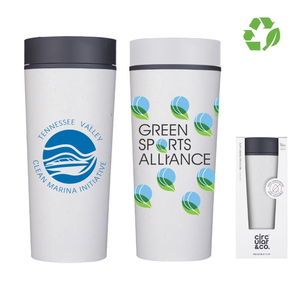 Circular&Co. Recycled Coffee Cup Tumbler with 360 Lid | 16 oz 