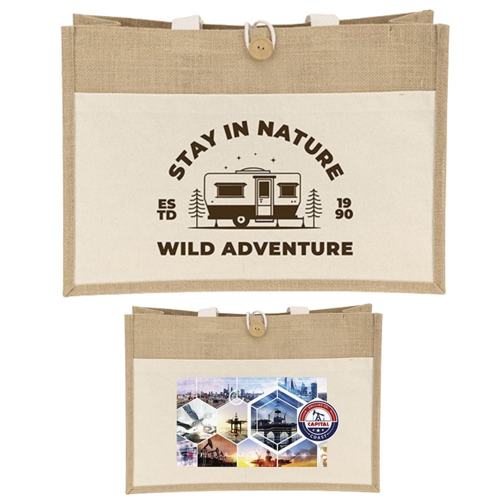 Jute and Cotton Tote | 10 oz | 17x6x12