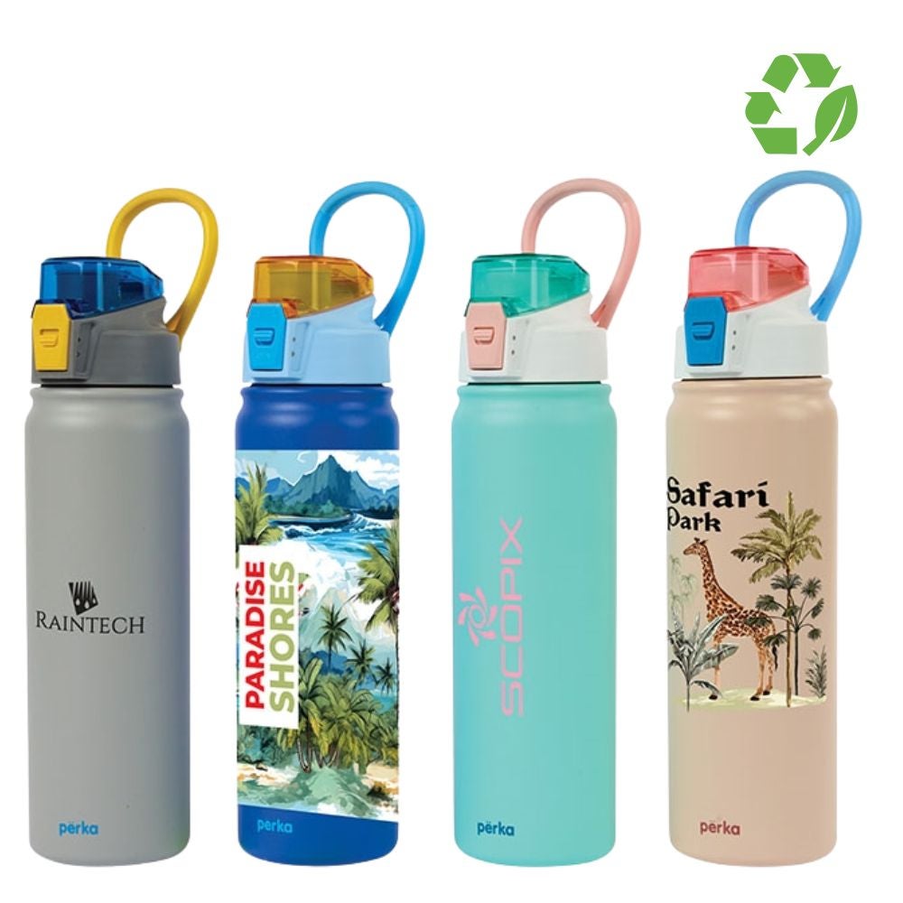 Perka® Recycled Stainless Steel Bottle with Chug Lid | 24 oz