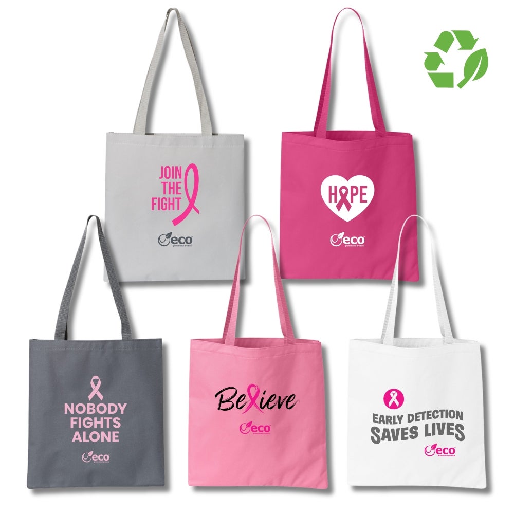 Breast Cancer Awareness Custom Recycled Liberty Tote Bag