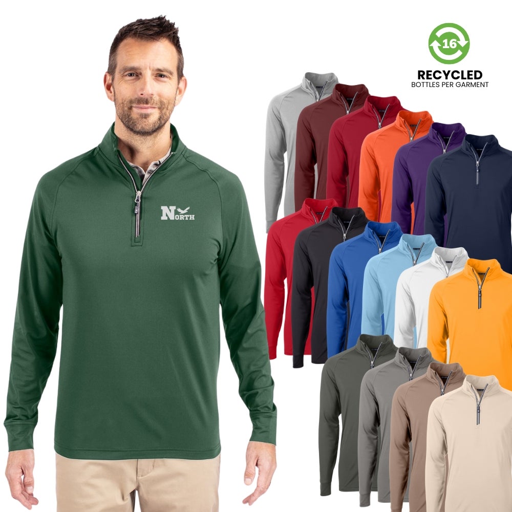 Men's Eco Recycled Quarter Zip Knit Stretch Pullover