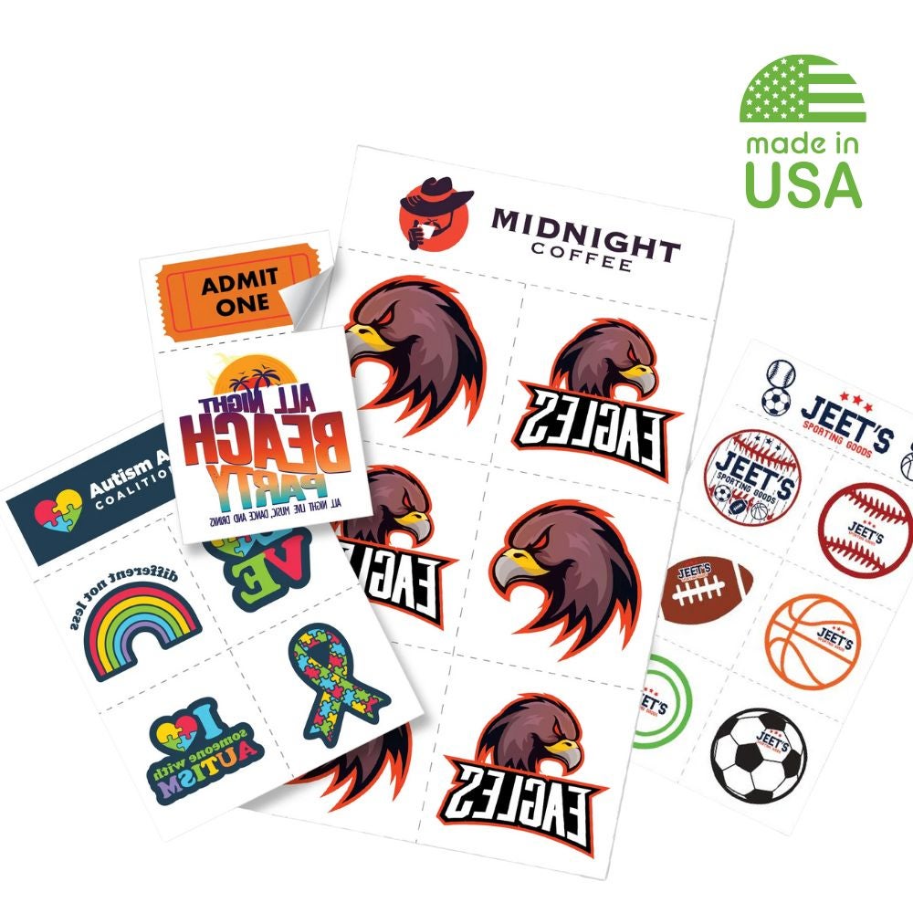 Full Color Custom Tattoo Sheet | USA Made | 4x7