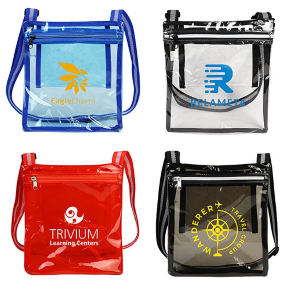 Reusable PVC Free Clear Satchel Crossbody Bag | 9x10