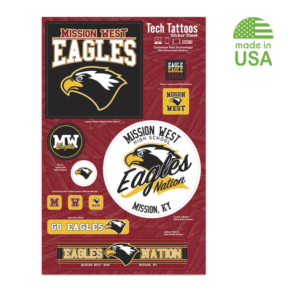 Tech Tattoo Sticker Sheet | USA Made | Full Color | 7x11