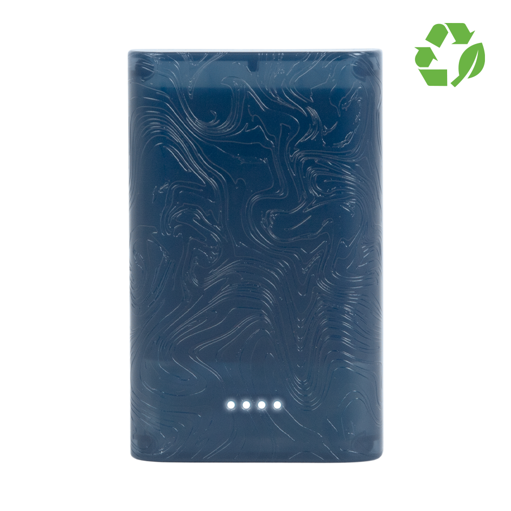 Recycled RPETL Gomi Power Bank 10,000 mAh in translucent midnight
