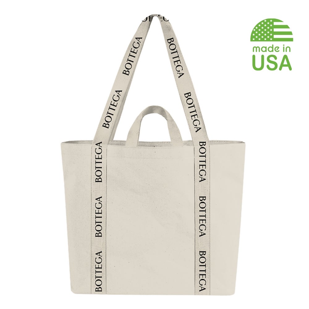 USA Made Custom Double Strap Wrap Around Cotton Tote