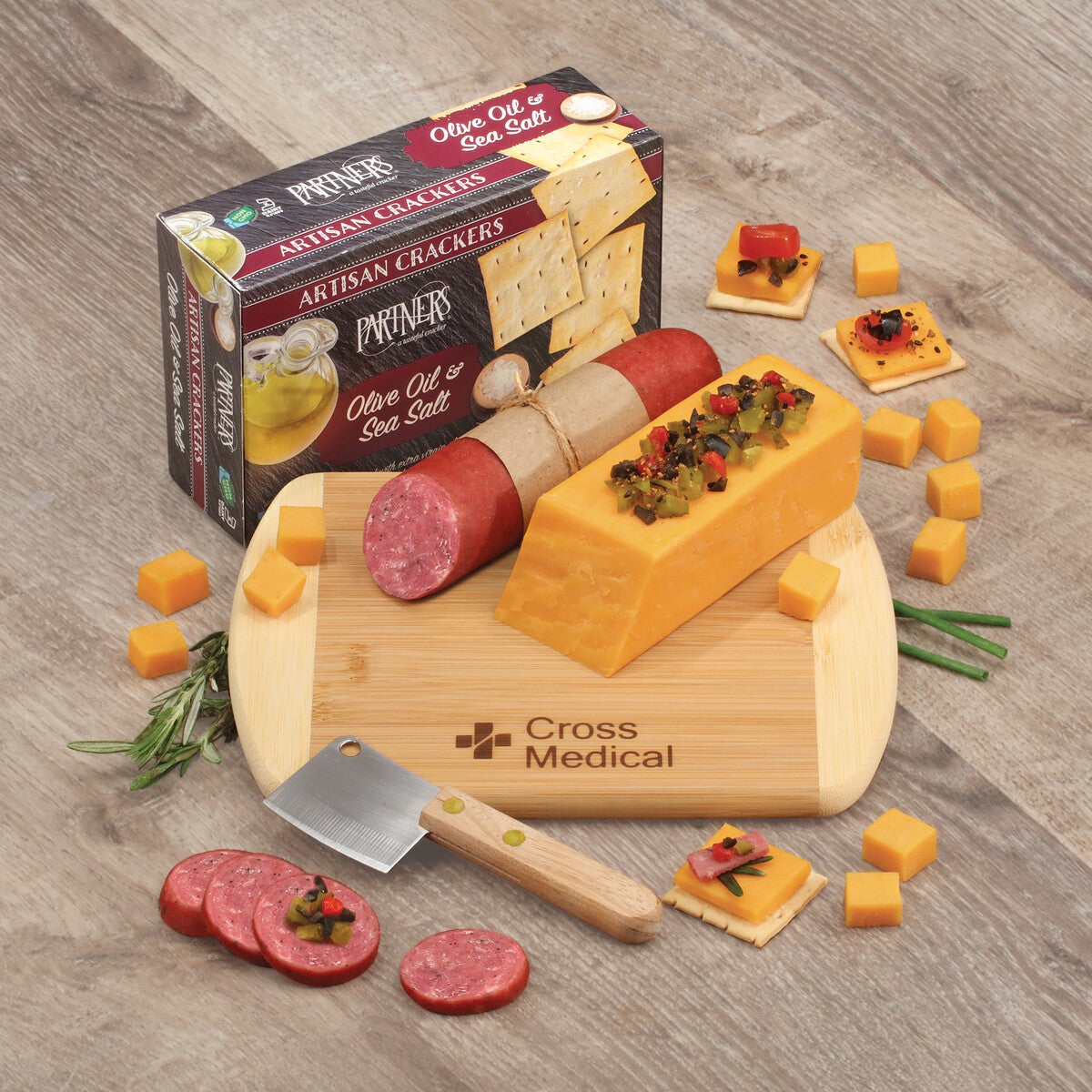 Cheese & Sausage Bamboo Board Gift Set 