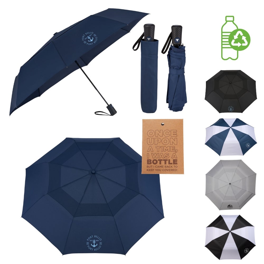 100% Recycled rPET Auto Open Umbrella  | 46"