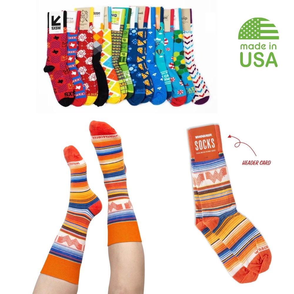 Custom USA Made Cotton Crew Socks