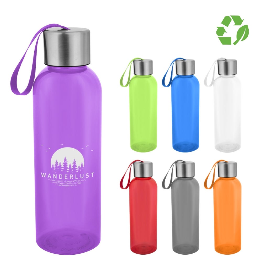 Translucent rPET Water Bottle with Strap | 20 oz
