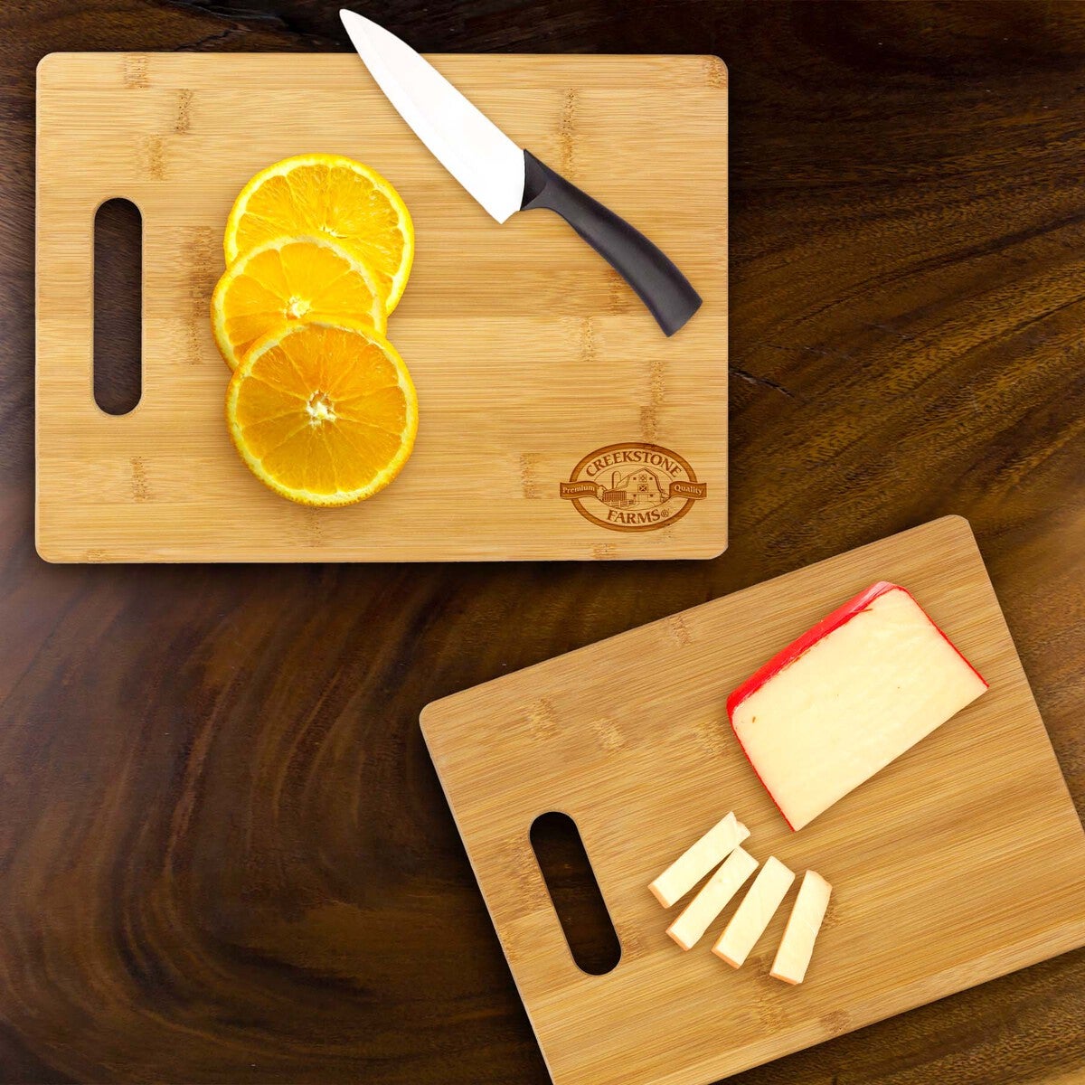 Two Piece Bamboo Cutting Board Set
