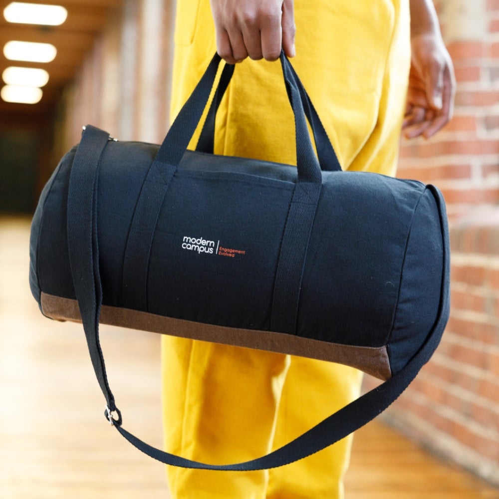 AWARE™ Recycled Two-Tone Barrel Duffel Lifestyle
