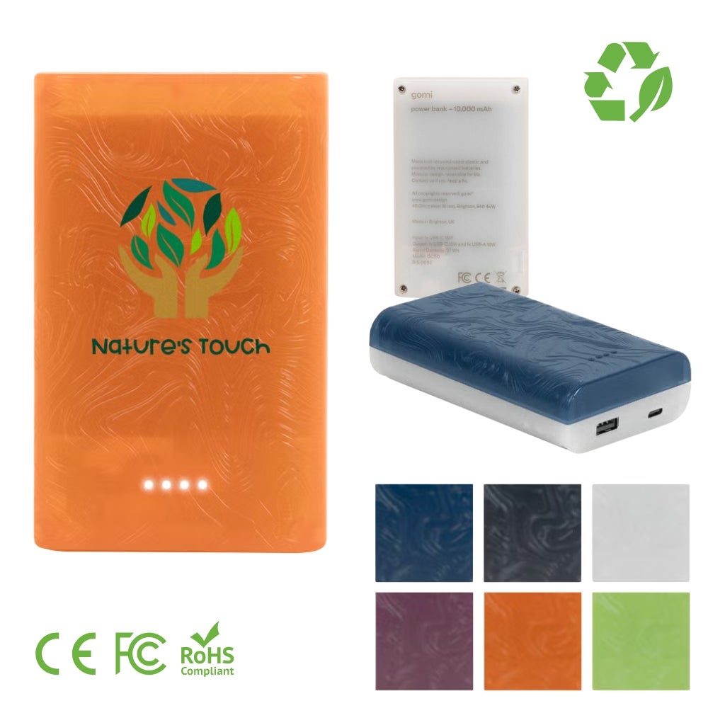 Recycled RPETL Gomi Power Bank 10,000 mAh