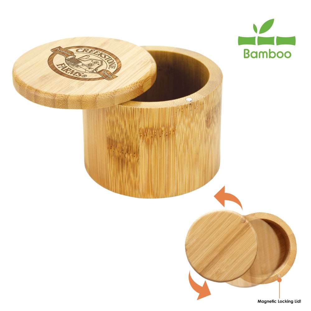 6 oz Round Salt Bamboo Box