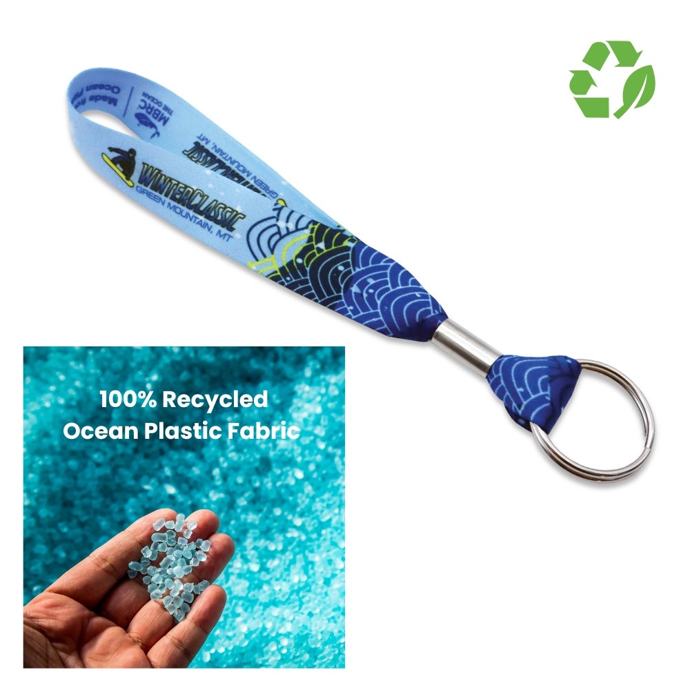 Recycled Ocean Plastic Fabric Keychain Wristlet | Full Color