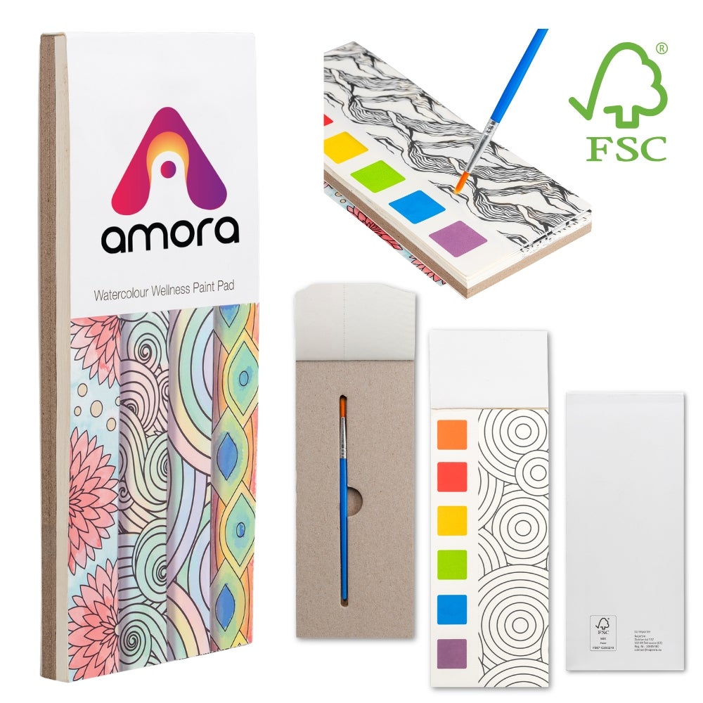 FSC Paper Travel Watercolor Paint and Brush Set
