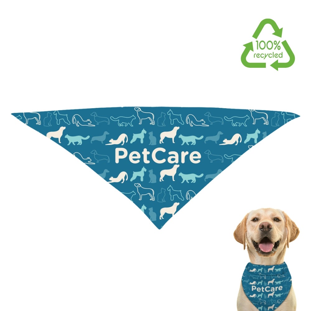 Large Full Color Recycled Triangle Pet Bandana