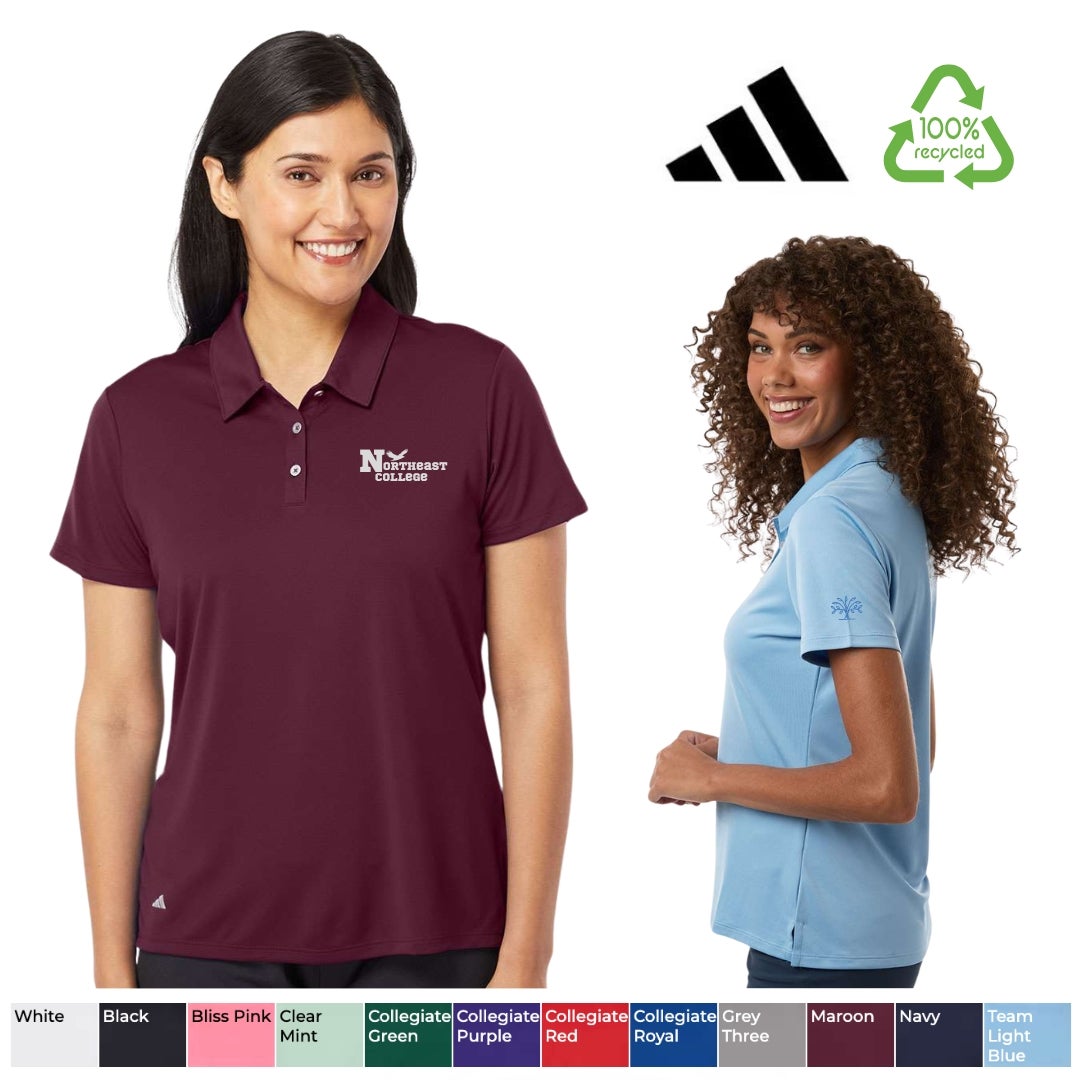 adidas® Women's Embroidered Performance Sport Polo Shirt | Recycled