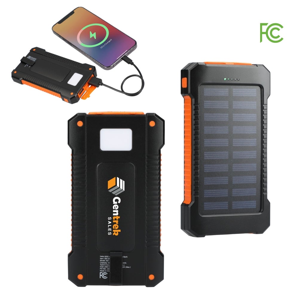Custom 5000 mAh Solar Power Bank