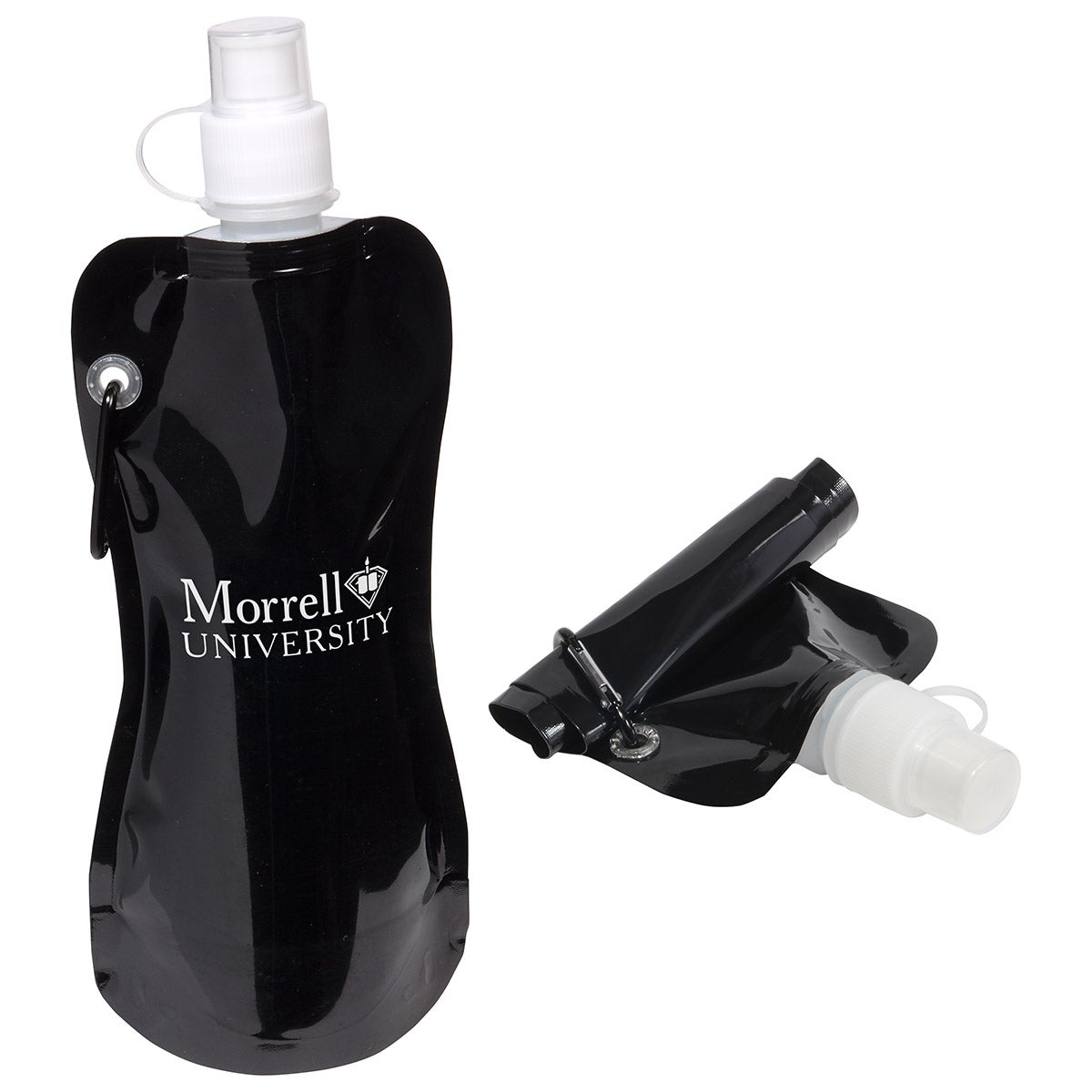 Custom Roll Up Foldable 16 oz Bottle with Carabiner