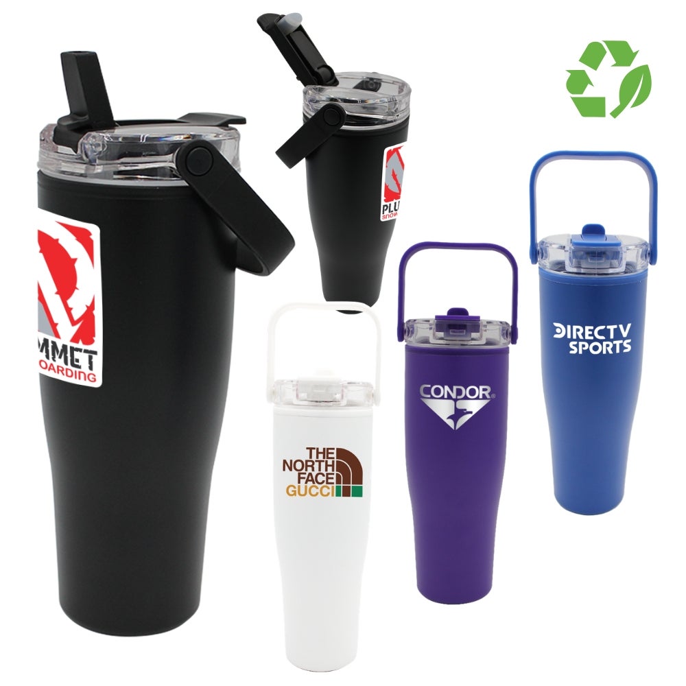 Recycled Tumbler with Handle Lid | 30 oz