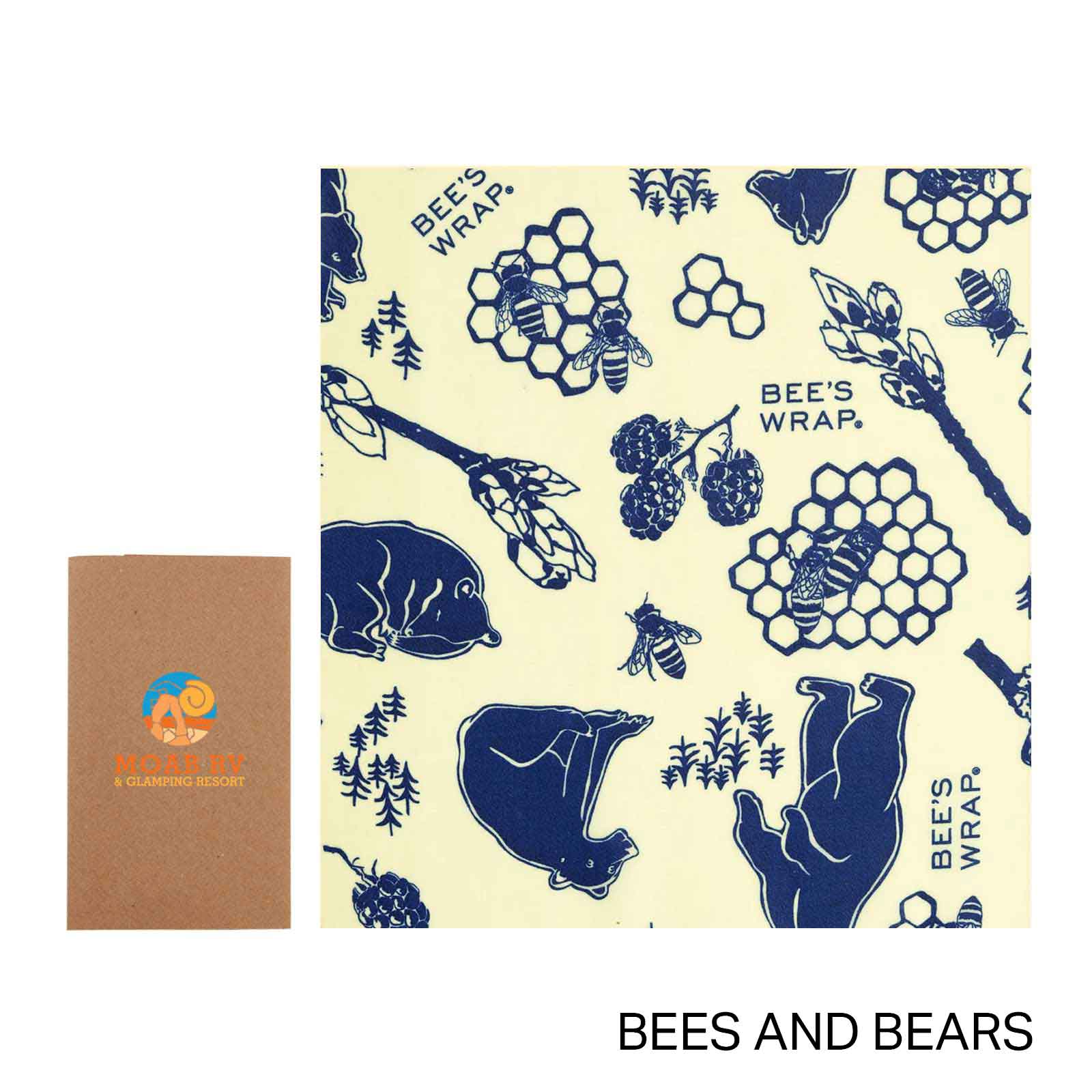 Bee’s Wrap® Single Large | USA Made | 13x14 | Bees and Bears