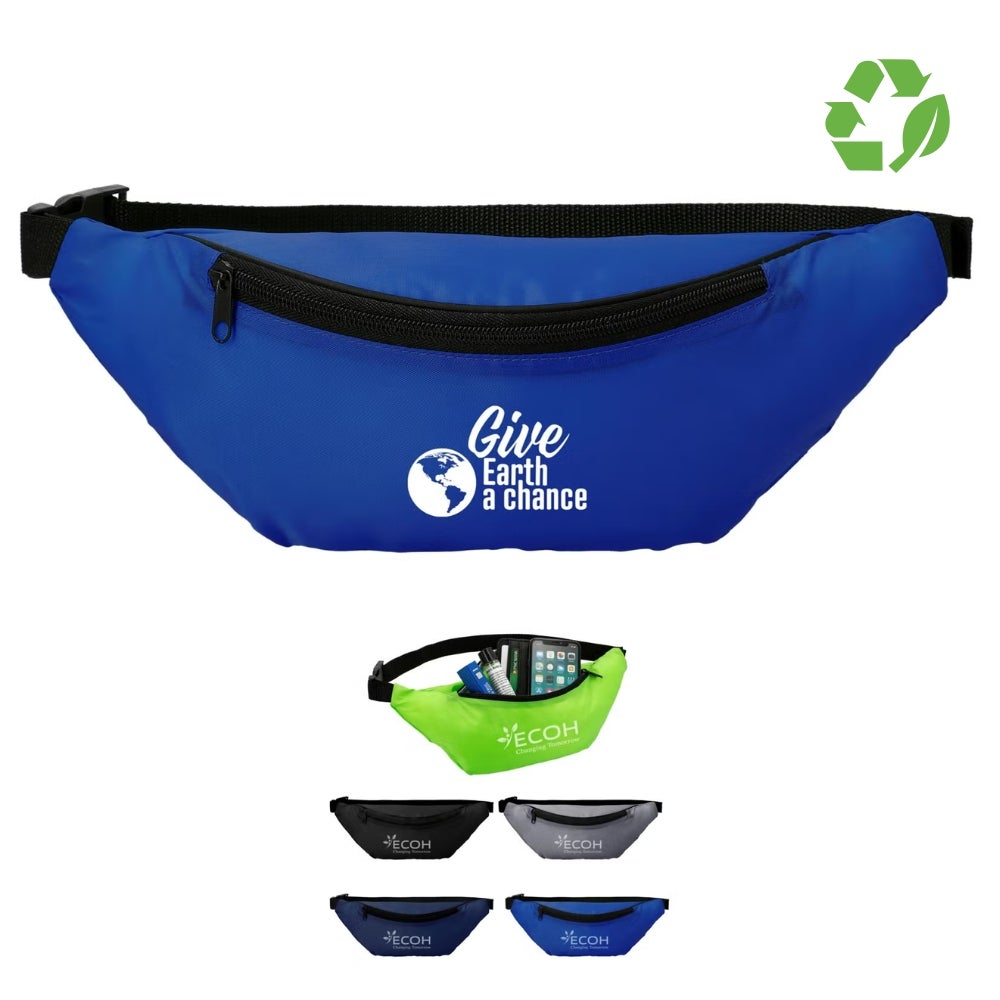 Recycled rPET Fanny Pack decorated Earth Day 