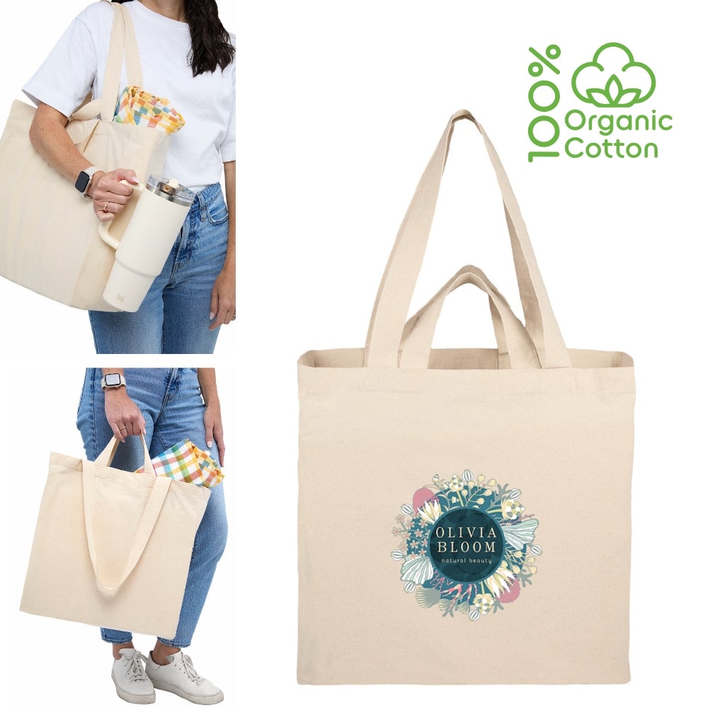 Dual Carry Organic Cotton Tote | 6 oz | 14x14