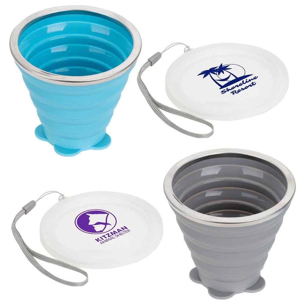 9 oz Collapsible Silicone Cup with Lid