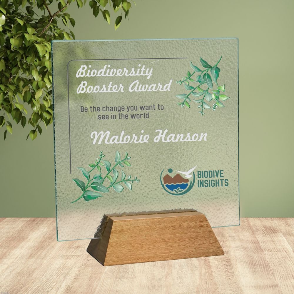 Square Recycled Glass Bamboo Base Award 6.75"