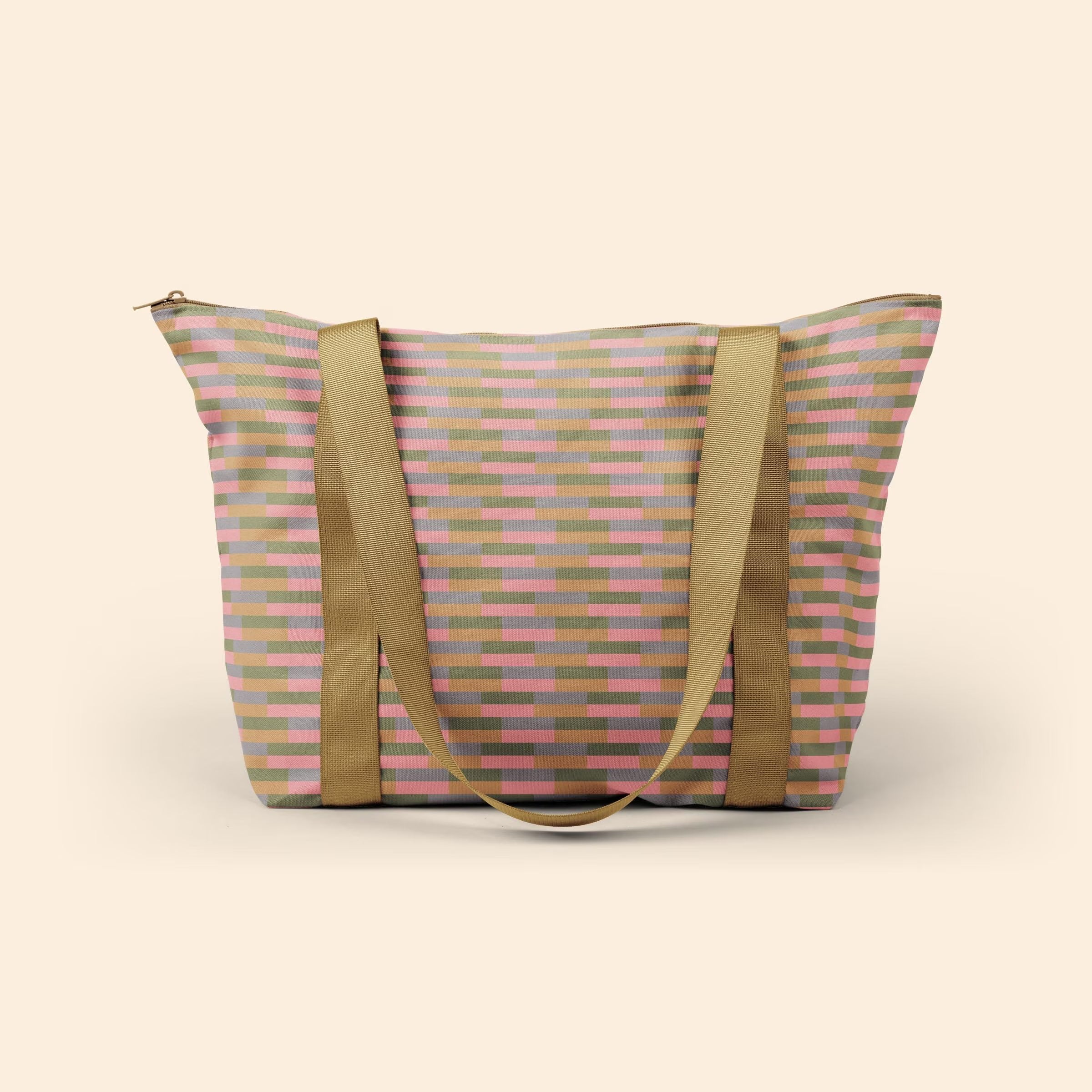 100% Cotton Canvas Zippered Weekender Tote Bag | 22x14 