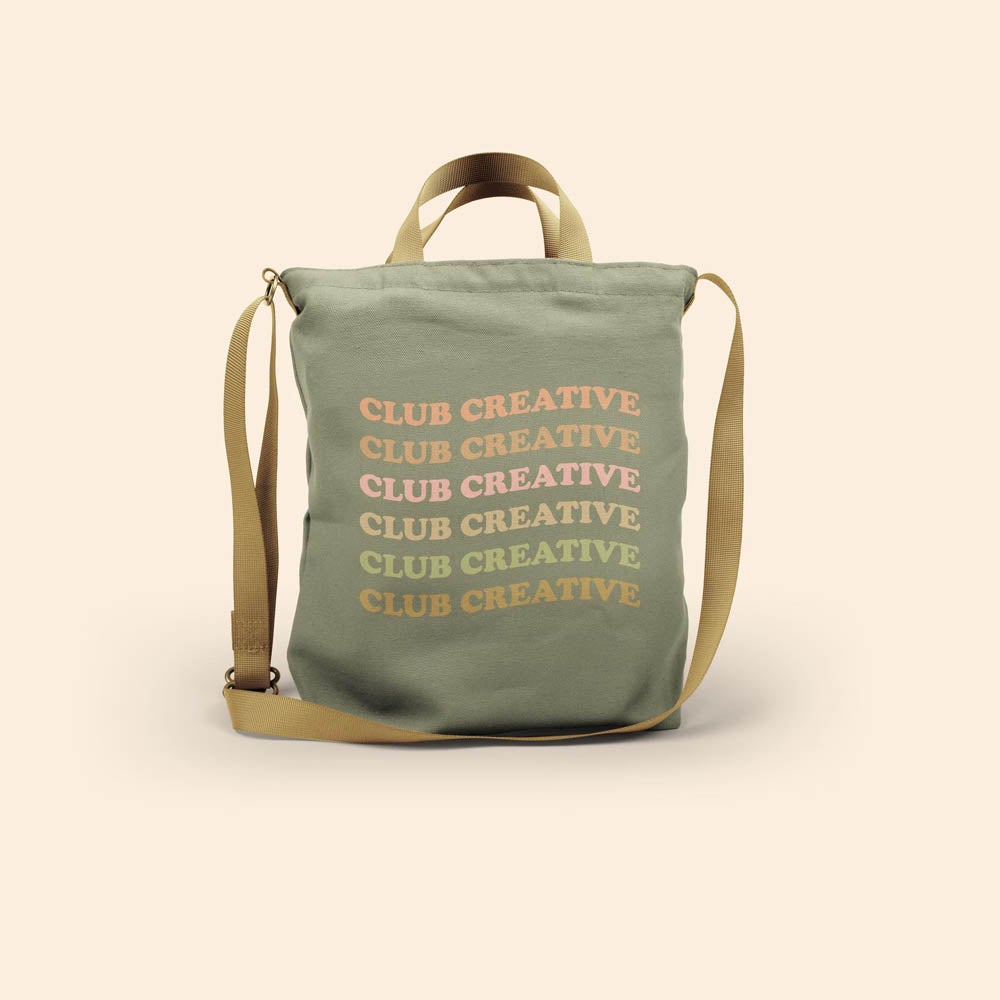 100% Custom Canvas Crossbody Tote with Handles 