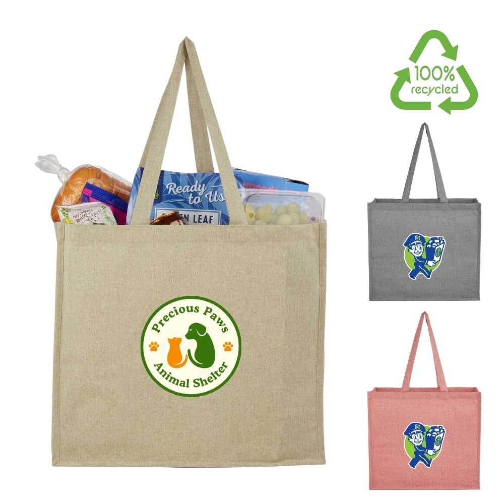 4oz Recycled Cotton Shopper Tote with Laminated Interior