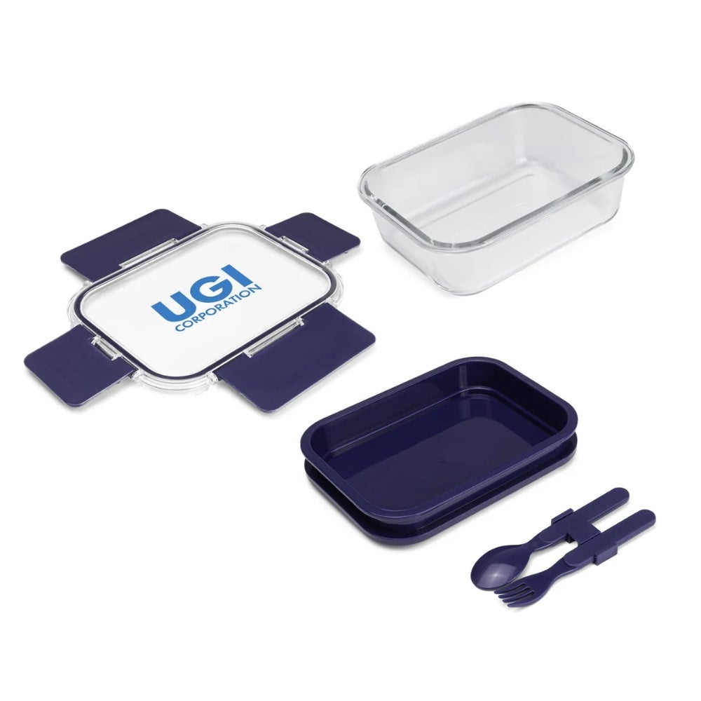 Custom Glass Lunch Box Set with Utensils