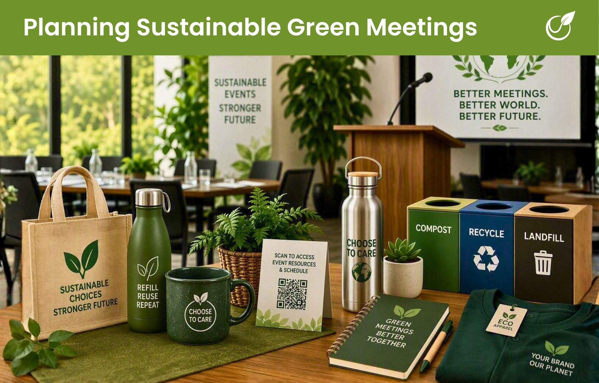 Planning sustainable green meetings with sustainable promotional products
