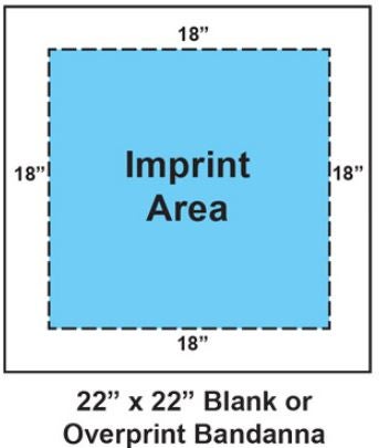 20x20 custom usa made bandana template