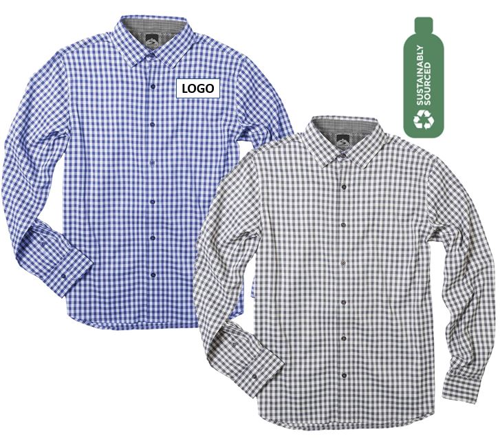 Custom Embroidered Recycled Gingham Dress Shirt