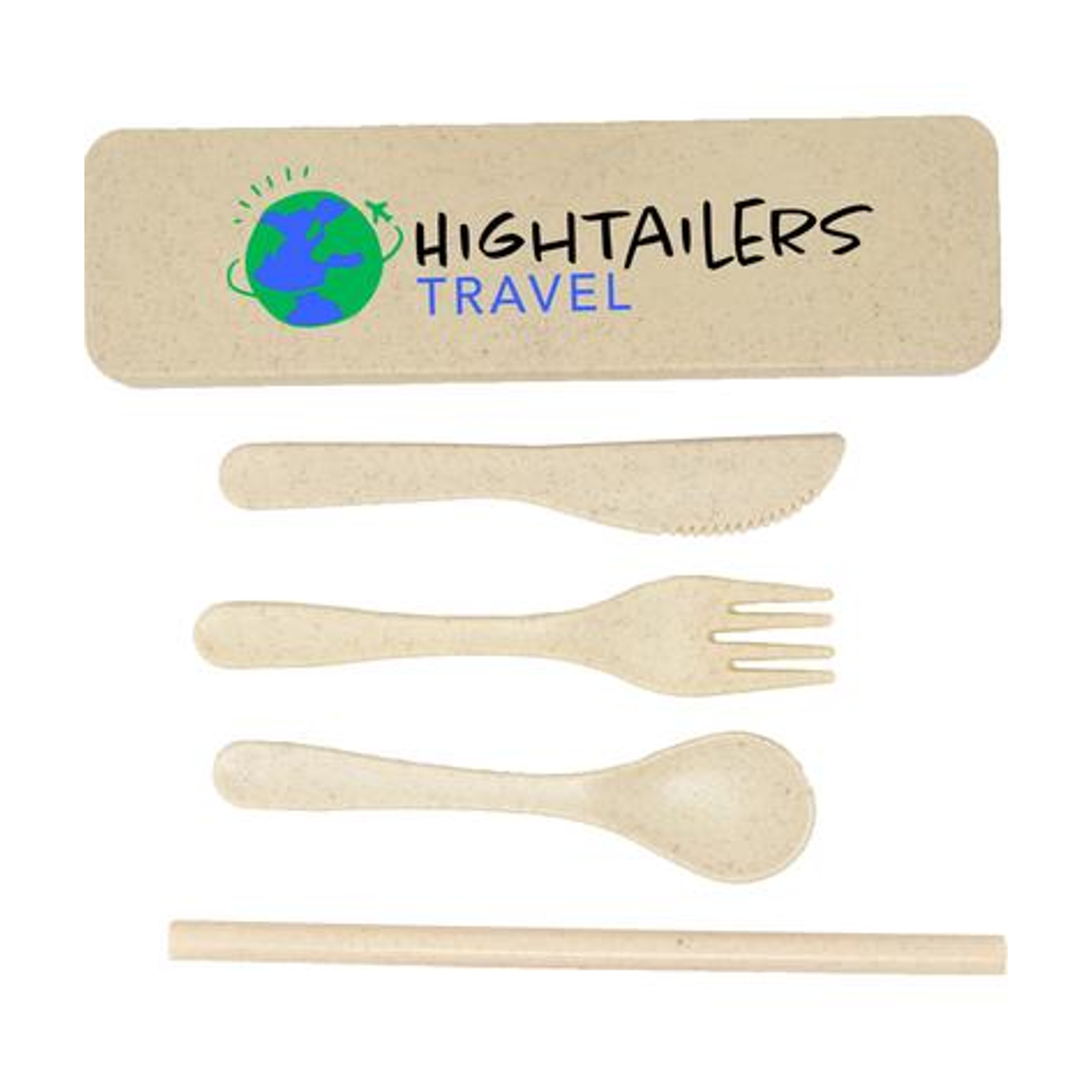 Plant Fiber Cutlery Set in Travel Case | Full Color