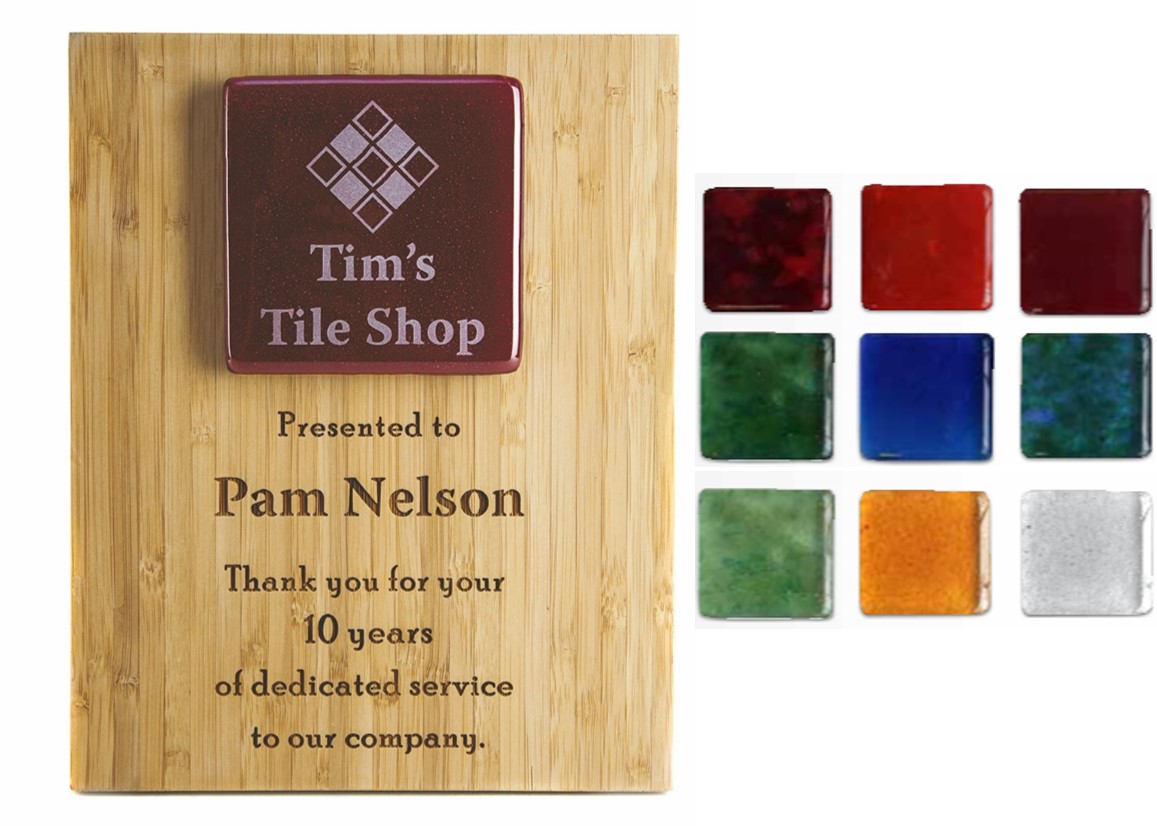Custom Plaque | Bamboo & Recycled Glass | USA Made | 9x12