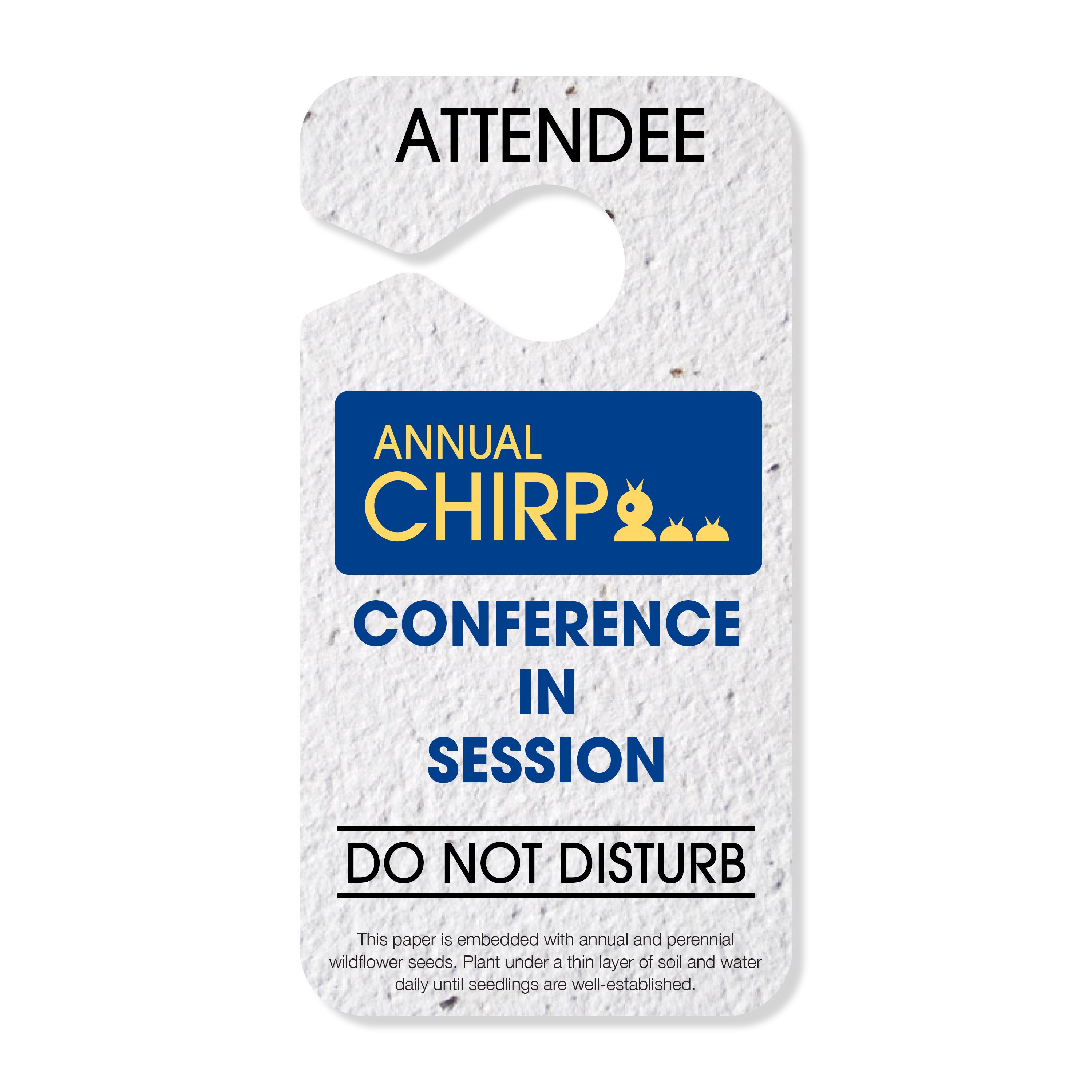 Eco Seed Paper Door Hang Tag Virtual Meetings | Recycled | USA Made