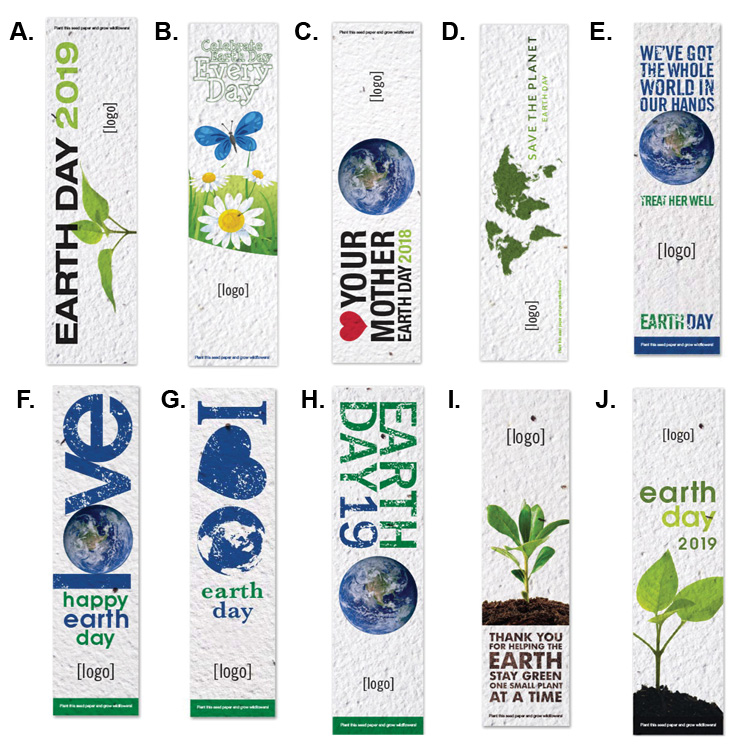 Earth Day Promotional Seeded Paper Bookmarks