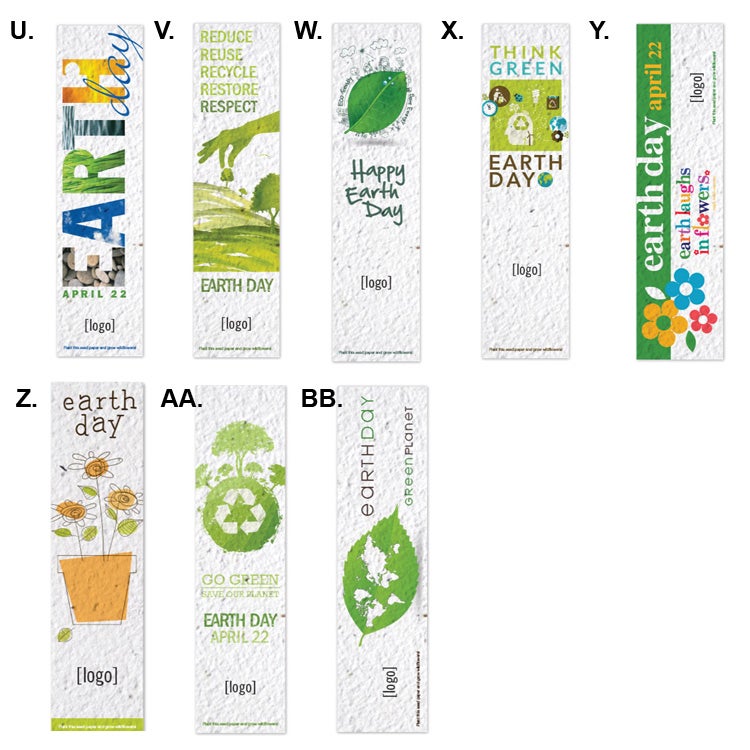 Earth Day Promotional Seeded Paper Bookmarks