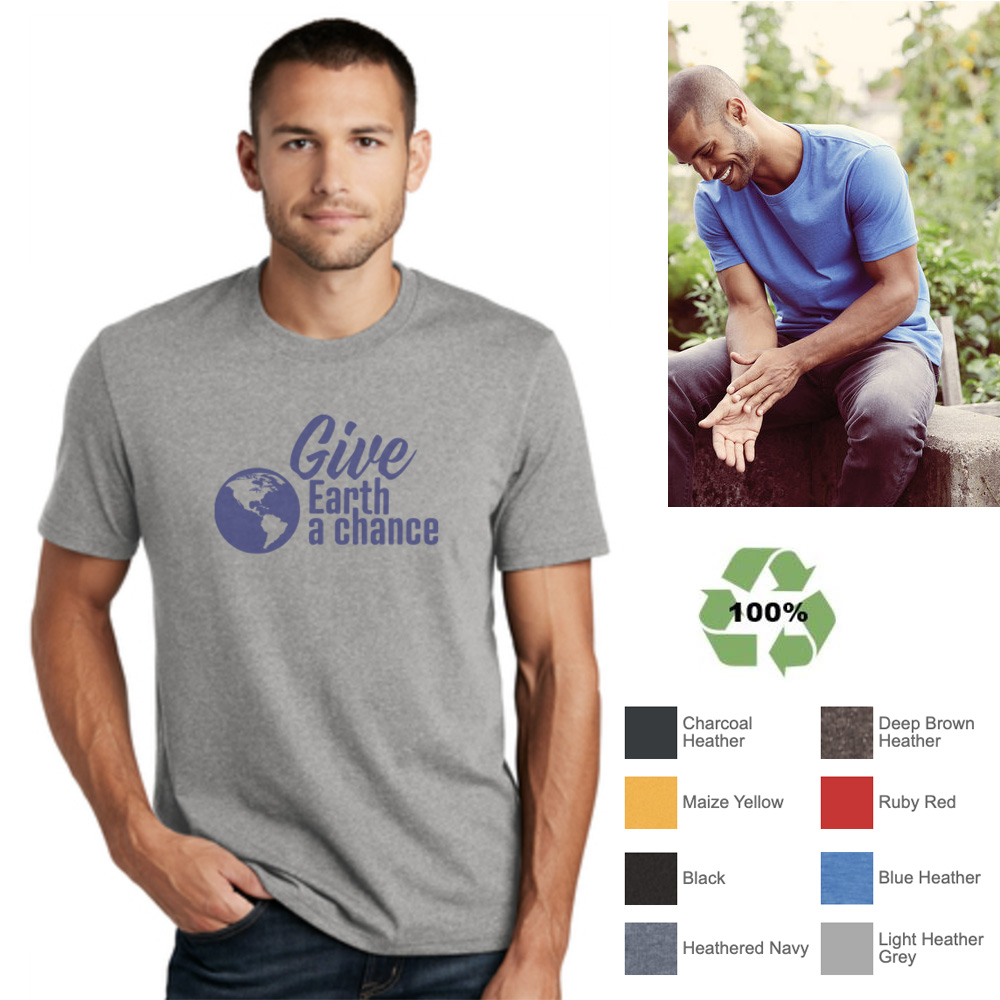 Earth Day Recycled Unisex T-Shirt Short Sleeve Custom Imprinted