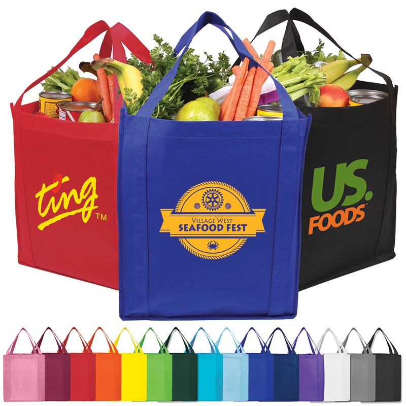 Economy reusable shopping grocery bags custom tote