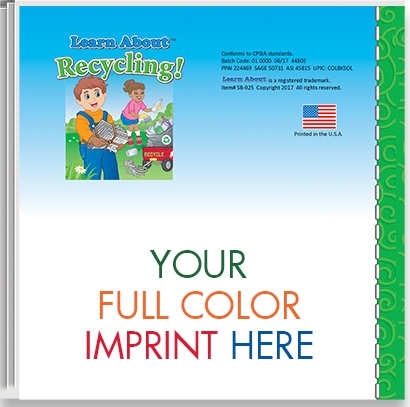 Learn about recycling story book for kids recycling activity book earth day giveaways