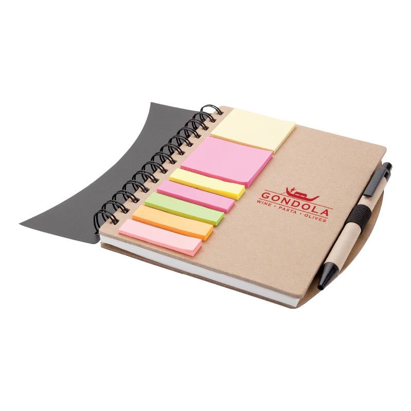 Bamboo Notebook with Pen & Sticky Note Set, 5x6