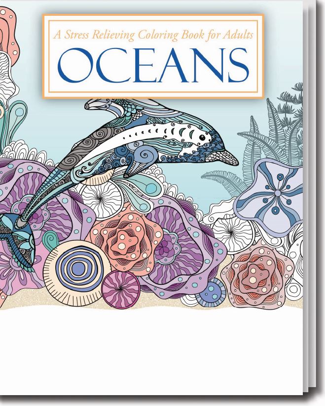 Oceans Coloring Book For Adults Eco Friendly Promo